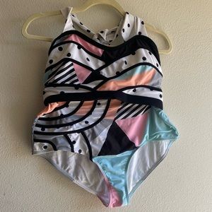 Color block 2 piece swim suit